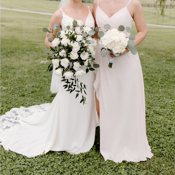 Azazie emerald dress in rose petal - Picture 4 of 4